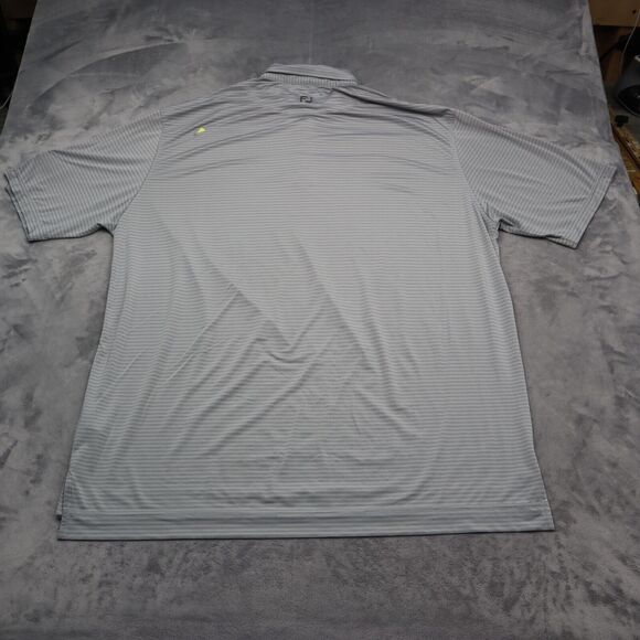 Foot Joy Shirt Mens XXL Gray Striped Polo FJ Golf Golfing Athletic Performance - Picture 13 of 16